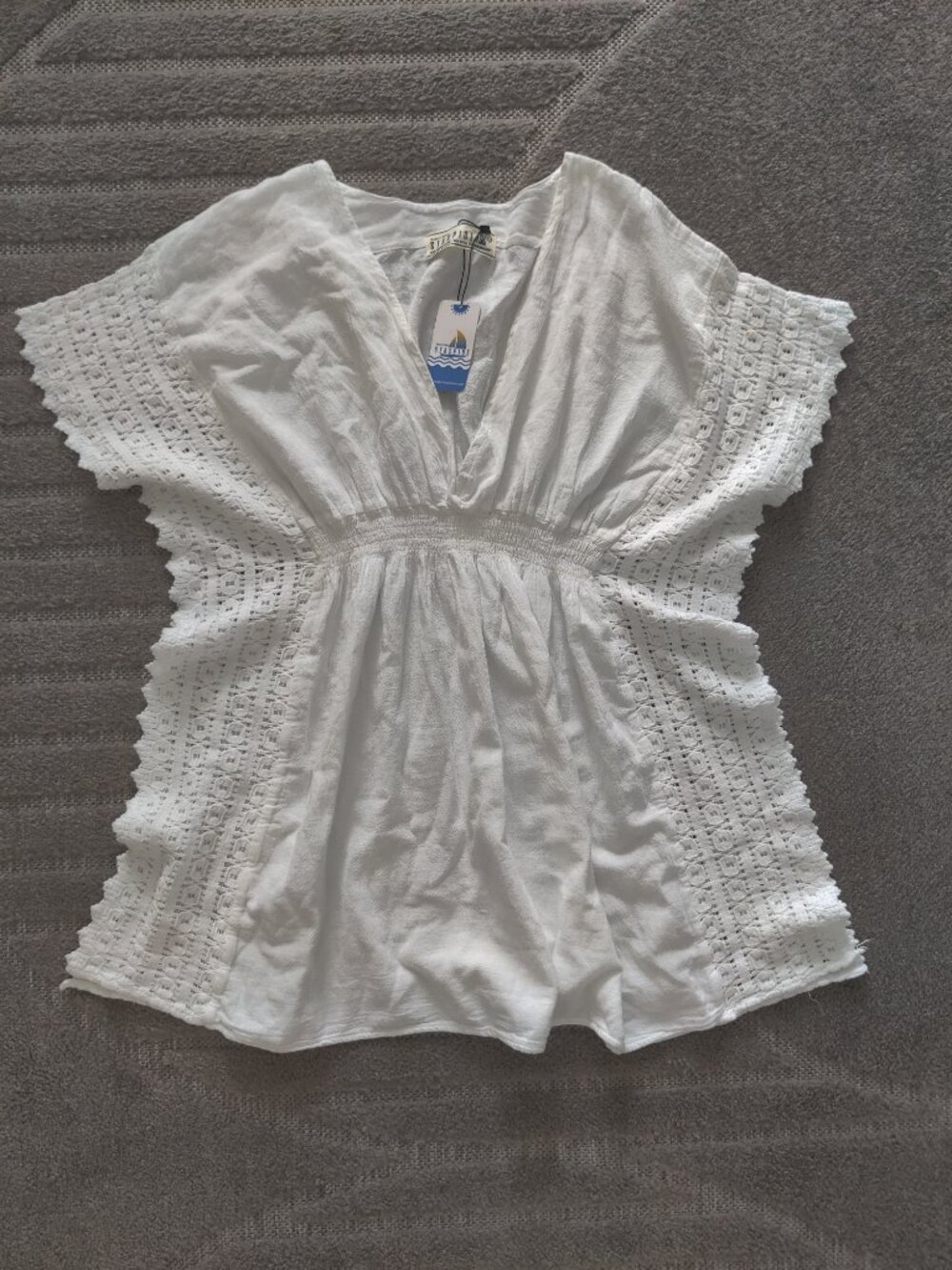 White Resort Wear Seaspice 'Isla' Cover Mini Dress Size L